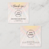 *~* Regenboogzonnestralen Hartelijk dank Informatiekaartje (Voorkant / Achterkant)