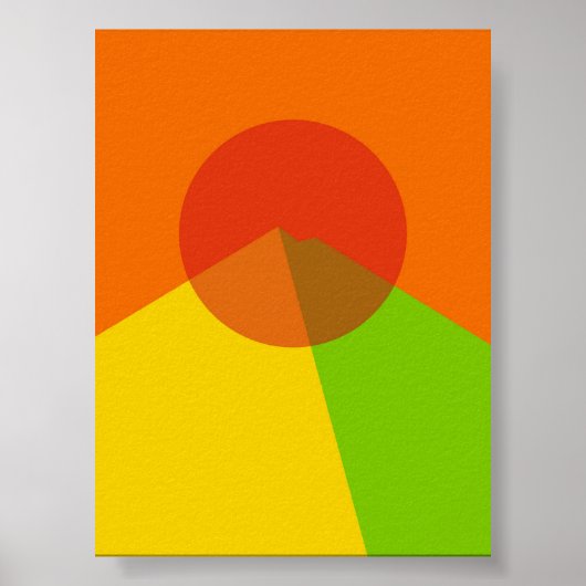 Regenboogzonsondergang boven het Abstracte Bergen  Poster (Voorkant)