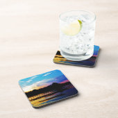 Regenboogzonsonderstel op bergmeer bier onderzetter (Rechterzijde)