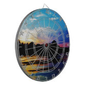 Regenboogzonsonderstel op bergmeer dartbord (Voorkant Links)