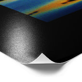 Regenboogzonsonderstel op bergmeer foto afdruk (Hoek)