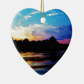 Regenboogzonsonderstel op bergmeer keramisch ornament (Rechts)