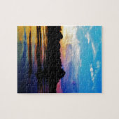 Regenboogzonsonderstel op bergmeer legpuzzel (Horizontaal)