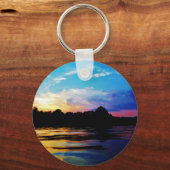 Regenboogzonsonderstel op bergmeer sleutelhanger (Voorkant)