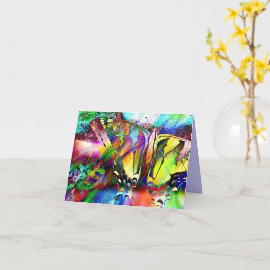 regenboogzwaluwstaart kaart (Gele Bloem)