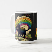 Regenboogzwarte kat, schattige lgbatq koffiemok (Voorkant links)