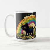 Regenboogzwarte kat, schattige lgbatq koffiemok (Links)