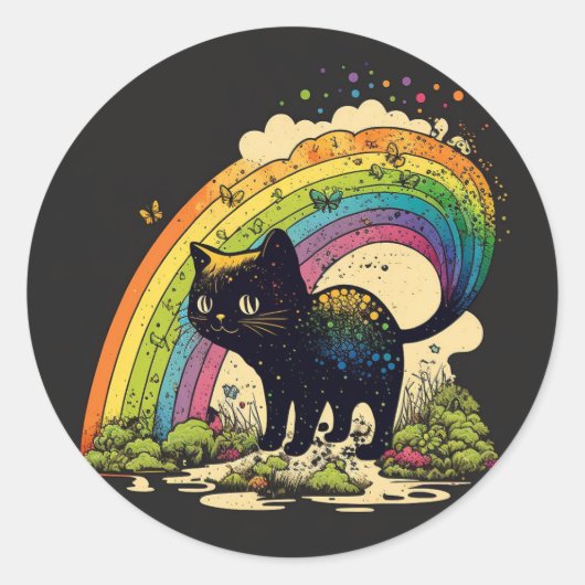Regenboogzwarte sticker lgbetq (Voorkant)