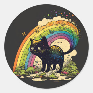 Regenboogzwarte sticker lgbetq