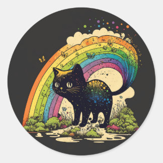 Regenboogzwarte sticker lgbetq