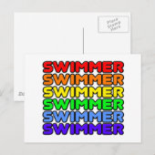 regenboogzwemmer briefkaart (Voorkant / Achterkant)