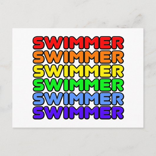 regenboogzwemmer briefkaart (Voorkant)