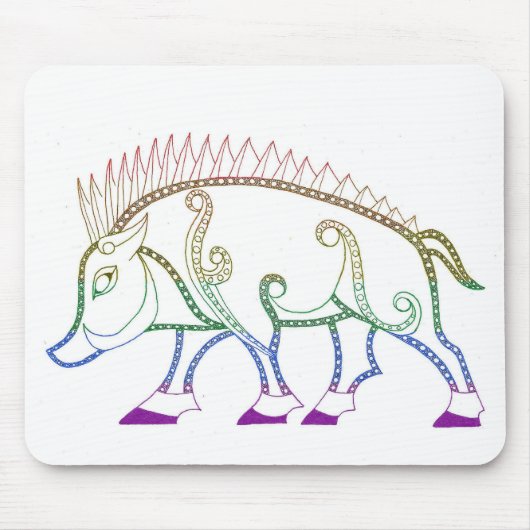 regenboogzwijn muismat (Voorkant)