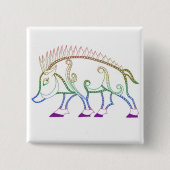 regenboogzwijn vierkante button 5,1 cm (Voorkant)