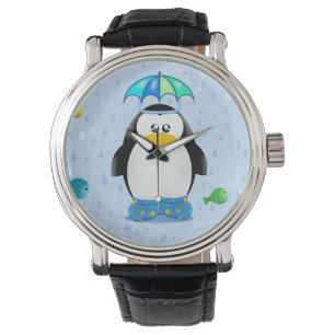 Regenboots Penguin Horloge