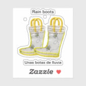 Regenboots/Unas botas de lluvia Sticker (Vel)