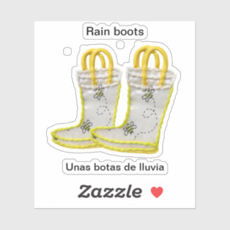 Regenboots/Unas botas de lluvia Sticker
