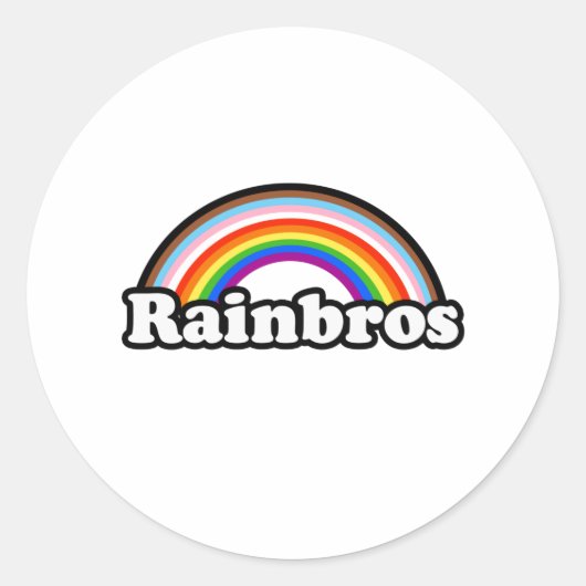 Regenbroers Ronde Sticker (Voorkant)