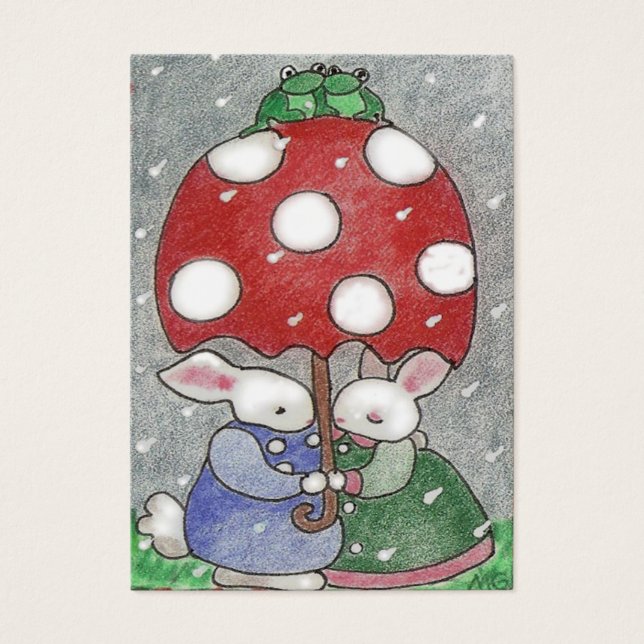 regenbundels valentijn visitekaartjes (Voorkant)