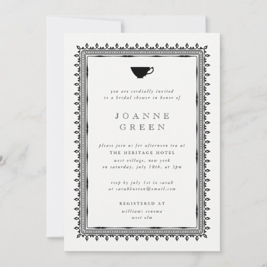 Regency Afternoon Tea Bruids/Trouwdouche Kaart (Voorkant)