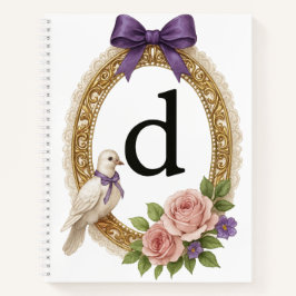 Regency Art Letter D Luxury Monogram Journal Notitieboek