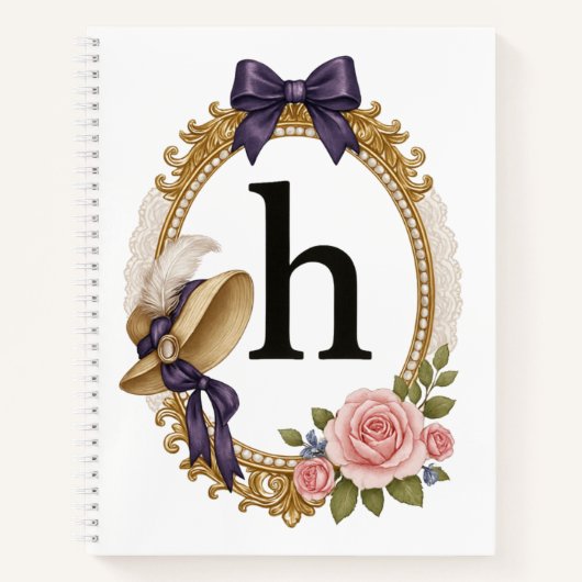 Regency Art Letter H Luxury Monogram Journal Notitieboek (Voorkant)