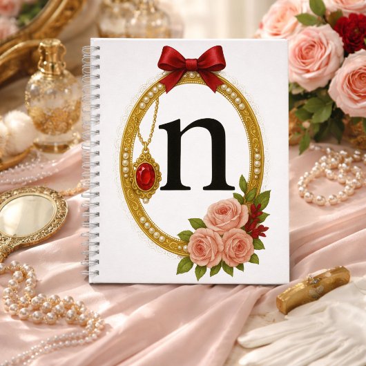 Regency Art Letter N Luxury Monogram Journal Notitieboek