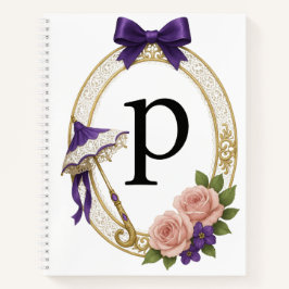  Regency Art Letter P Luxury Monogram Journal Notitieboek