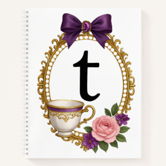Regency Art Letter T Luxury Monogram Journal Notitieboek
