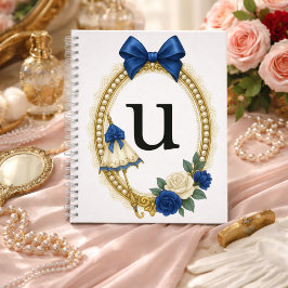 Regency Art Letter U Luxury Monogram Journal Notitieboek