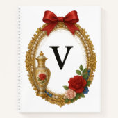 Regency Art Letter V Luxury Monogram Journal Notitieboek (Voorkant)