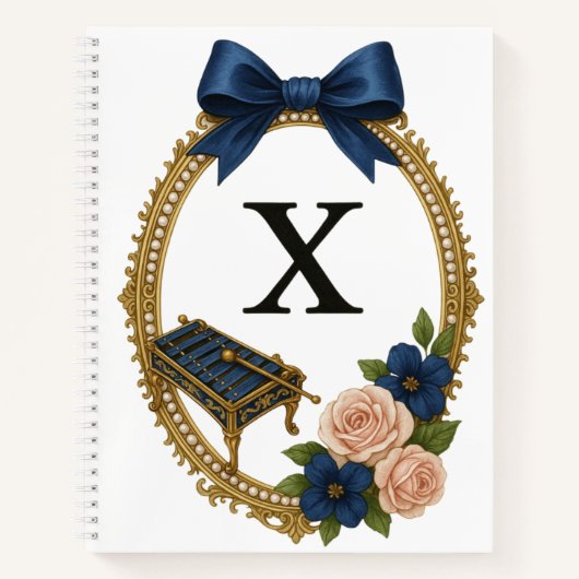 Regency Art Letter X Luxury Monogram Journal Notitieboek (Voorkant)