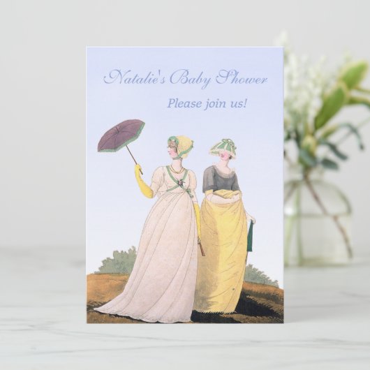 Regency Baby shower Aangepaste Aanuitnodiging Kaart (Staand voorkant)