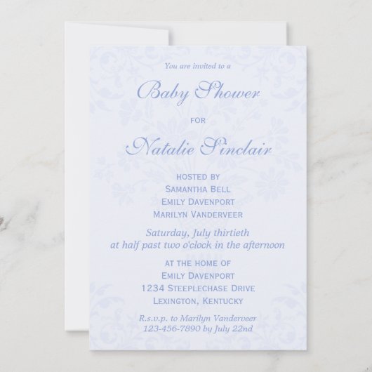 Regency Baby shower Aangepaste Aanuitnodiging Kaart (Achterkant)