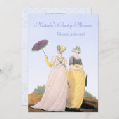 Regency Baby shower Aangepaste Aanuitnodiging Kaart (Voorkant / Achterkant)