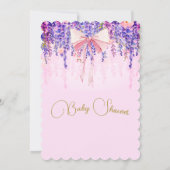 Regency  Baby shower Lavendel Bloemenboog Kaart (Achterkant)