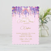 Regency  Baby shower Lavendel Bloemenboog Kaart (Staand voorkant)