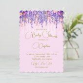 Regency Baby shower Lavendel Flower Kaart (Staand voorkant)