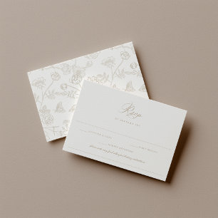 Regency Beige Allergy Diet Restricding Wedding RSVP Kaartje