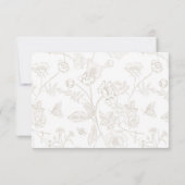 Regency Beige Allergy Diet Restricding Wedding RSVP Kaartje (Achterkant)