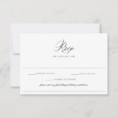 Regency Black Allergy Diet Restricding Wedding RSVP Kaartje (Voorkant)