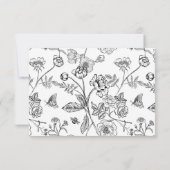 Regency Black Allergy Diet Restricding Wedding RSVP Kaartje (Achterkant)