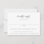 Regency Black Floral Meal Choice Wedding RSVP Kaartje (Voorkant)