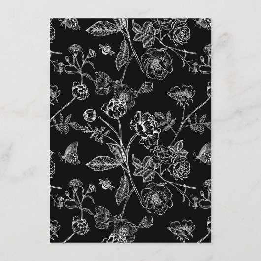 Regency Black Wedding Details Informatiekaartje (Achterkant)