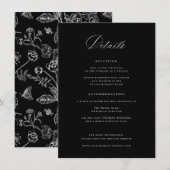Regency Black Wedding Details Informatiekaartje (Voorkant / Achterkant)