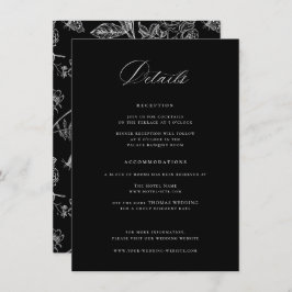 Regency Black Wedding Details Informatiekaartje
