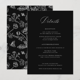 Regency Black Wedding Details Informatiekaartje