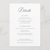 Regency Black Wedding Details Informatiekaartje (Voorkant)