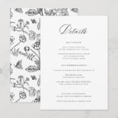 Regency Black Wedding Details Informatiekaartje (Voorkant / Achterkant)