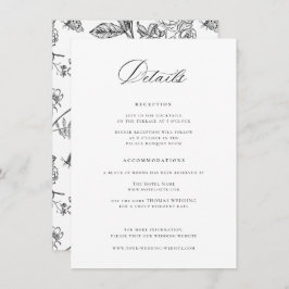 Regency Black Wedding Details Informatiekaartje